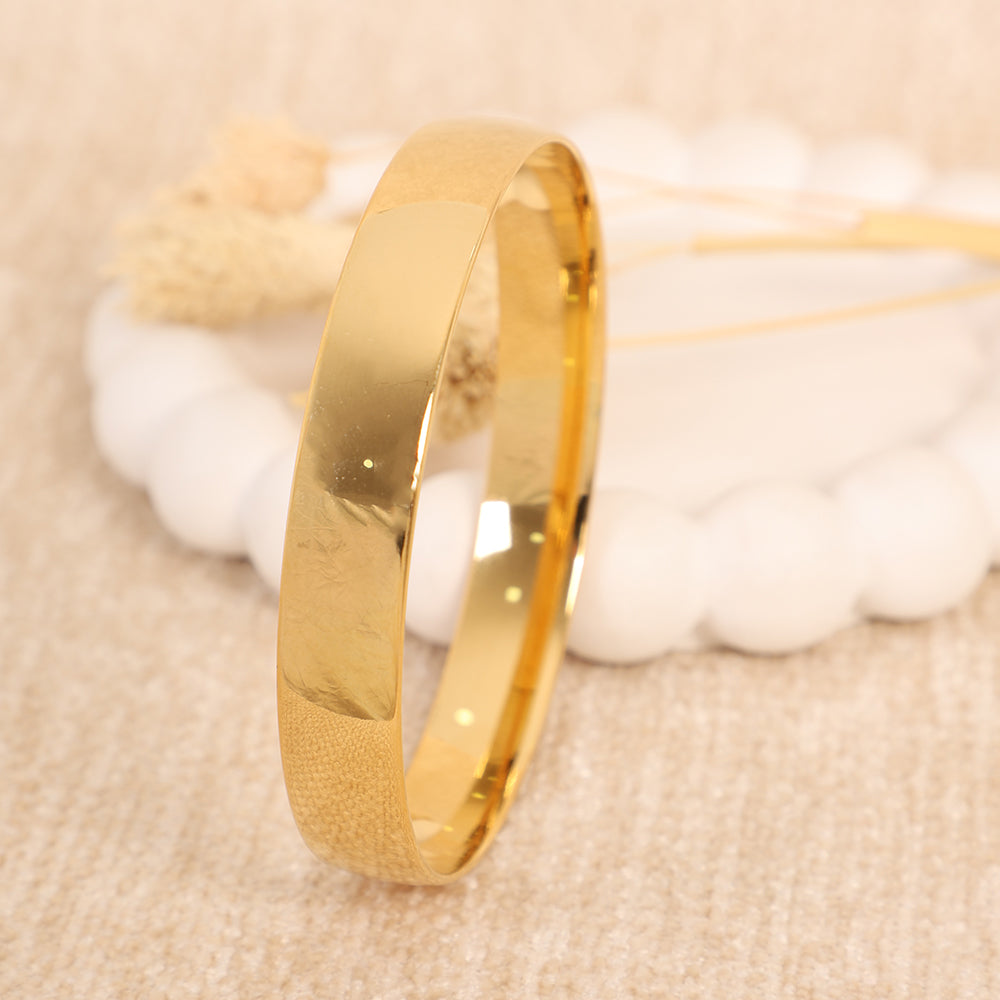 Classic Wide Polished Gold-Plated Bangle
