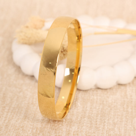Classic Wide Polished Gold-Plated Bangle