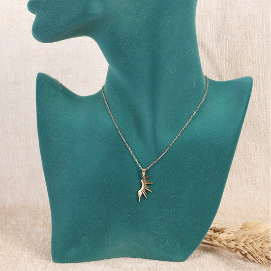 Modern Half-Sunburst Minimalist Necklace