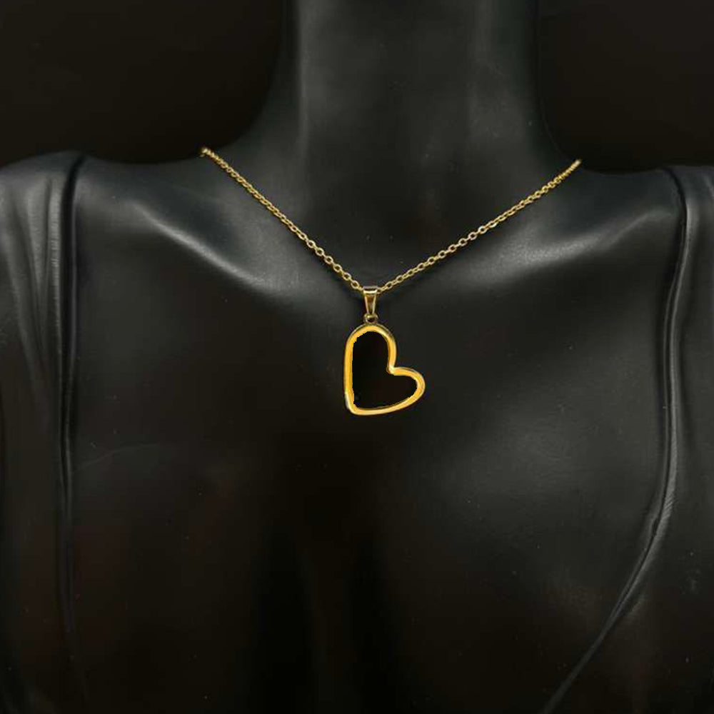 Minimalist Open Outline Heart Pendant Necklace