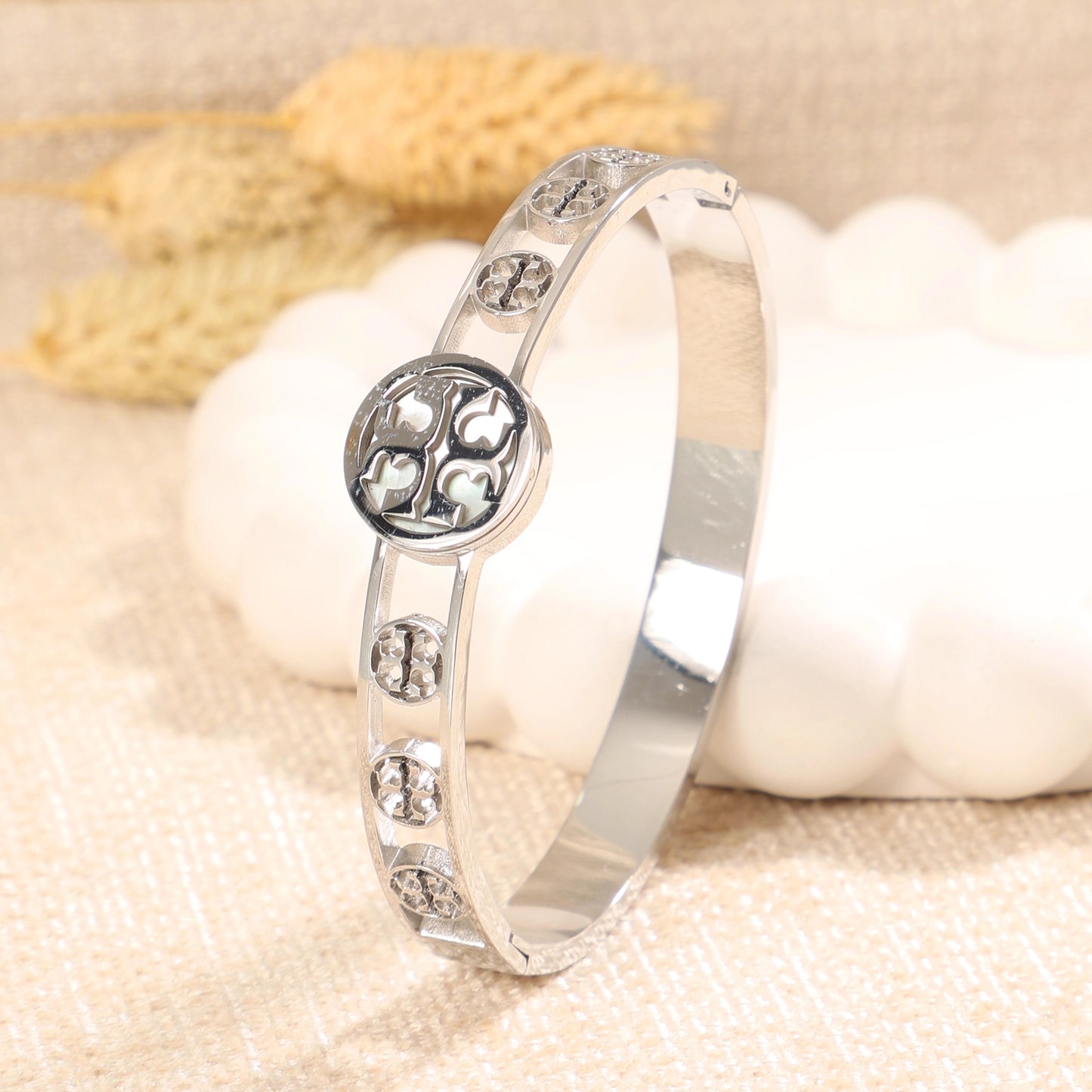Tory Burch Silver Bangle Bracelet