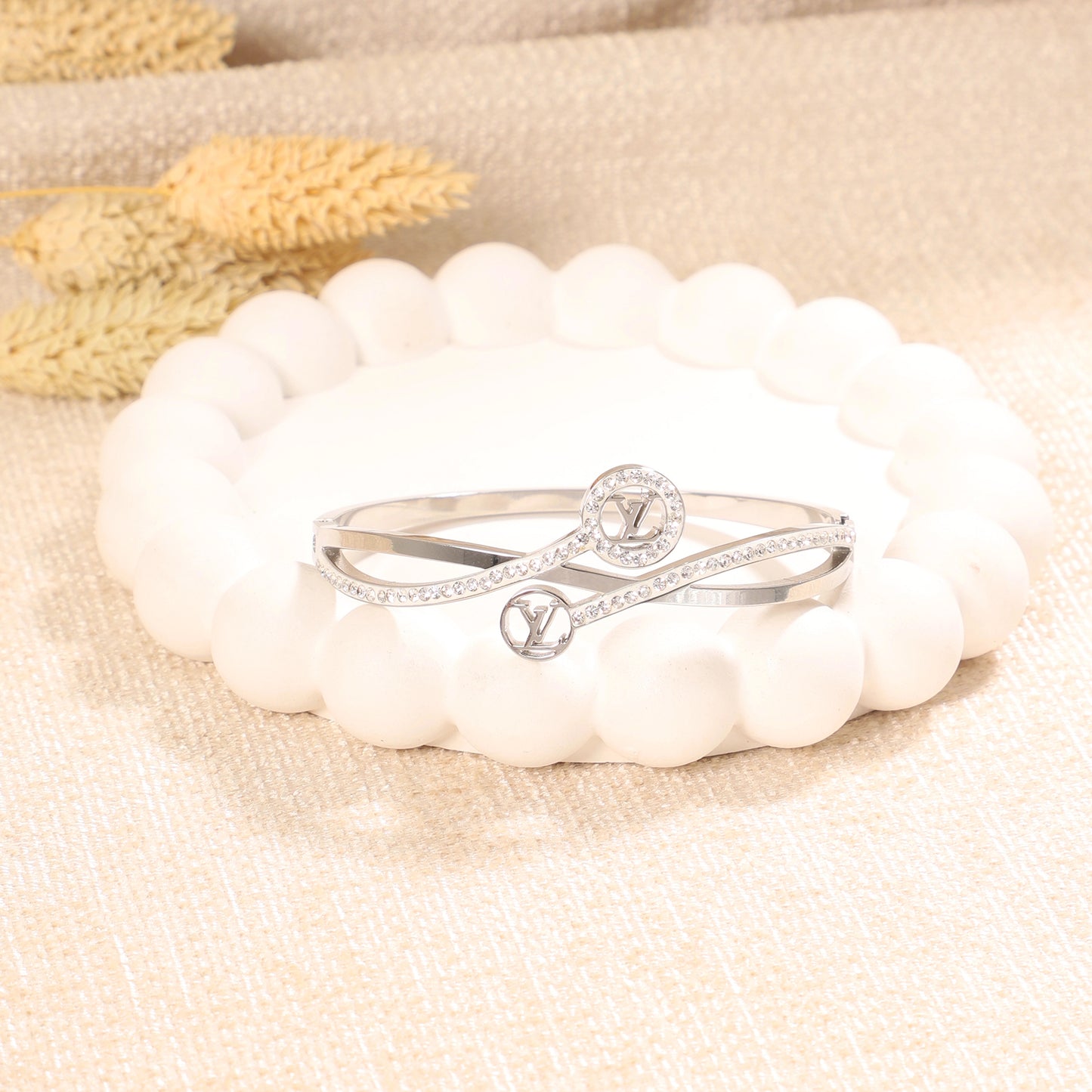 Silver Louis Vuitton Bangle Bracelet