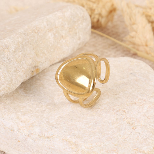Abstract Gold Dome Adjustable Ring