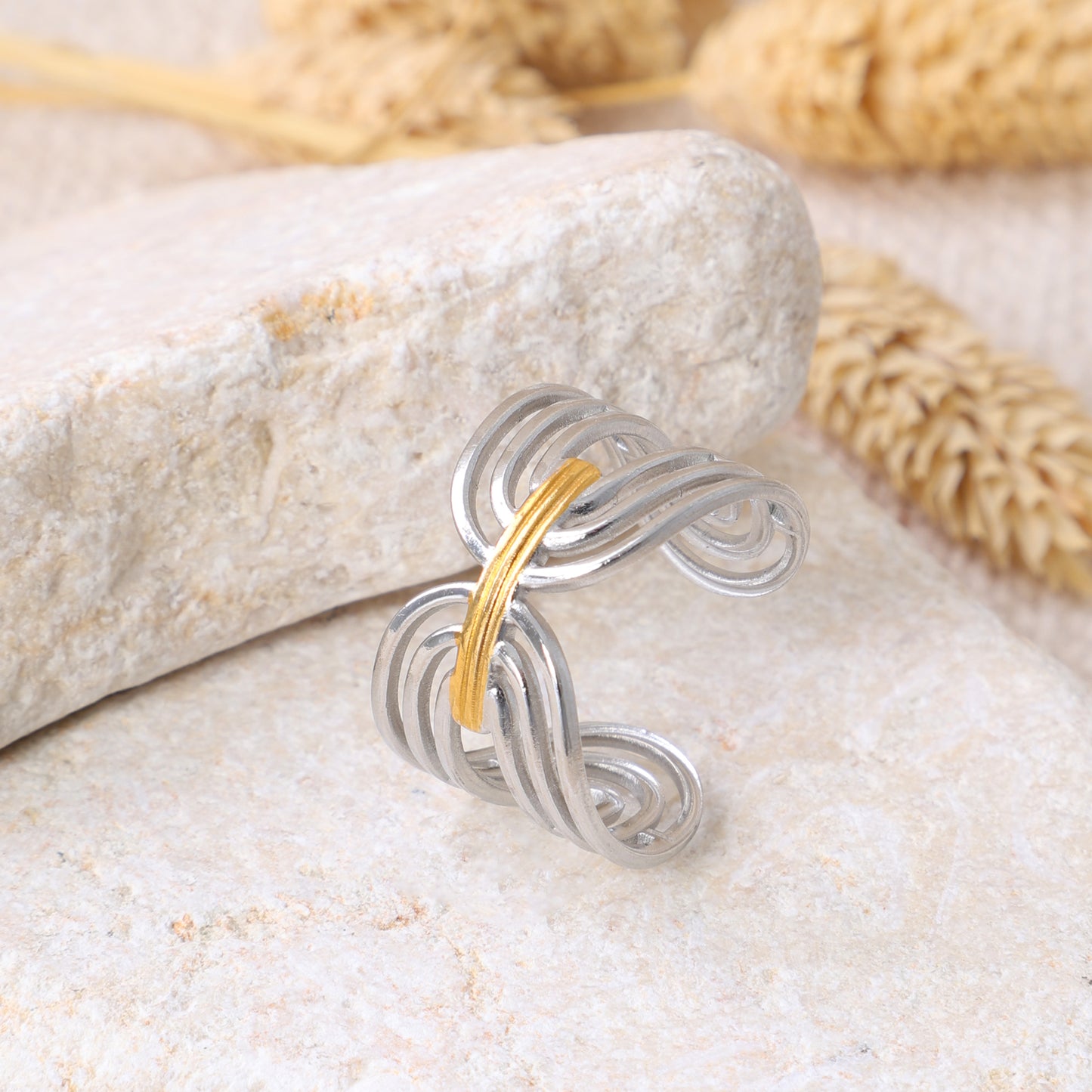 Golden and Silver "Spiral" Ring
