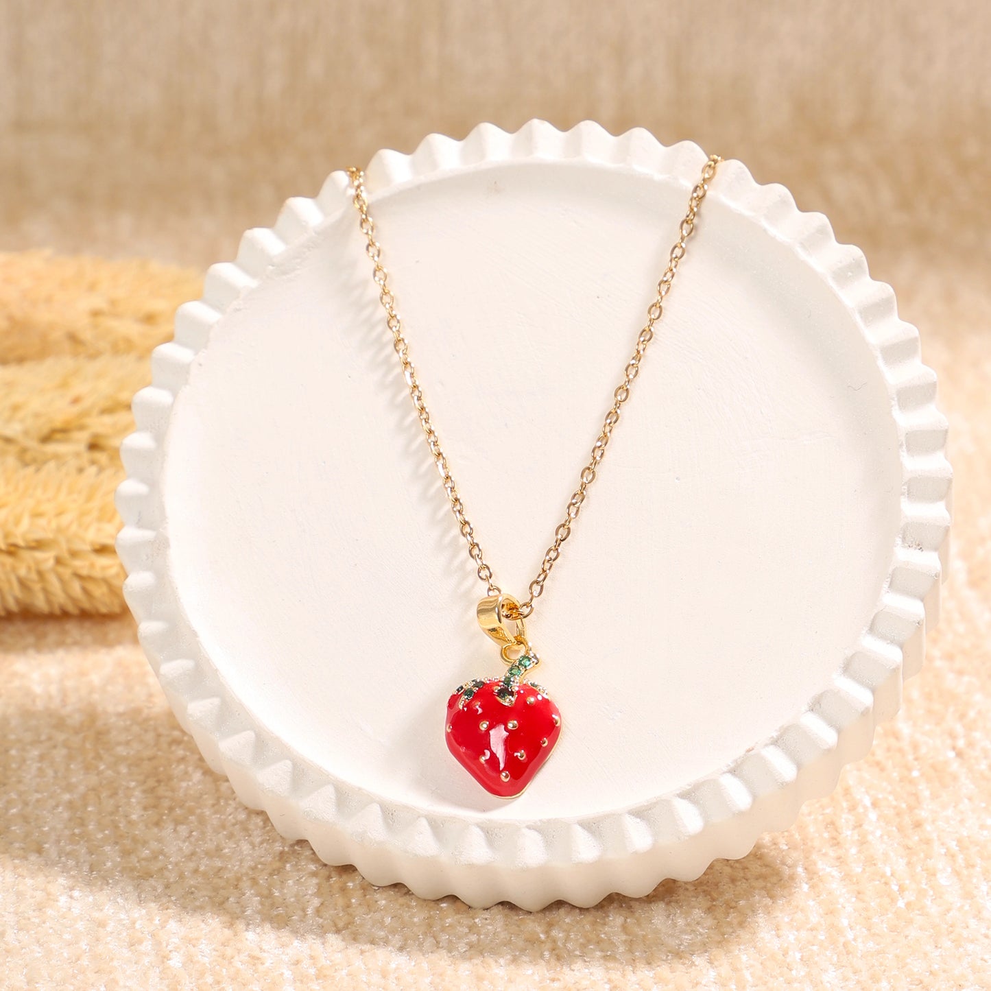 Golden Strawberry Necklace