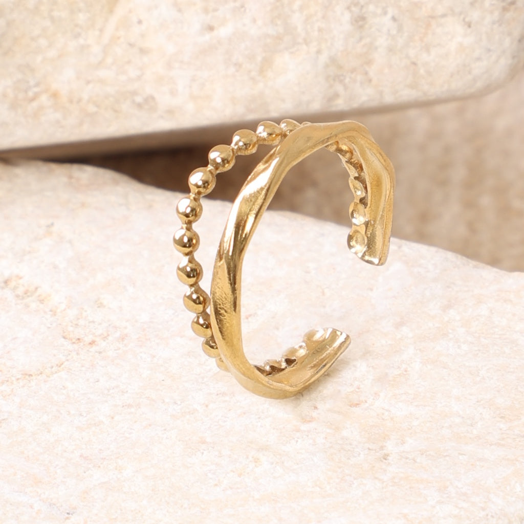 Golden Double Elegance Ring