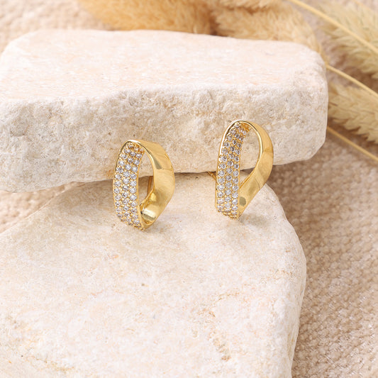 Pave Crystal Huggie Hoop Earrings