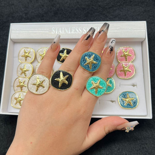 Starfish gold ring
