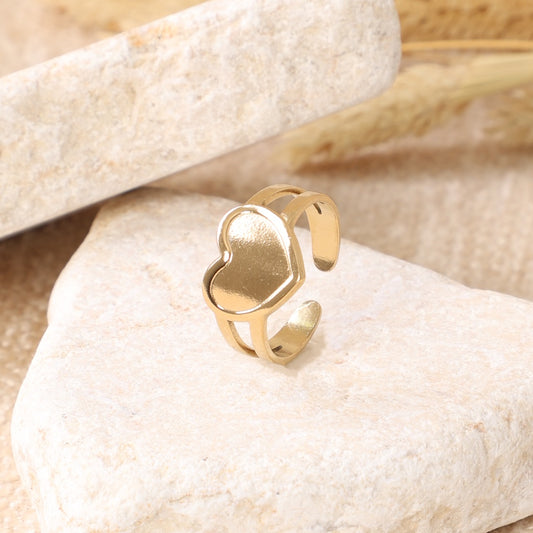 Golden Double Heart Ring
