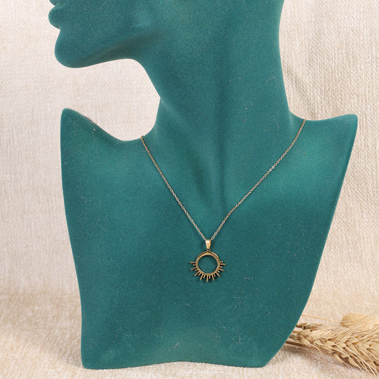 Bohemian Sun-Eye Circle Pendant Necklace