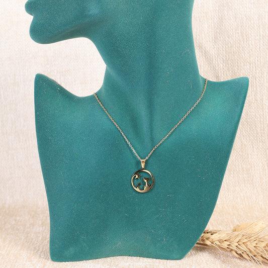 Celestial Cat and Stars Charm Necklace