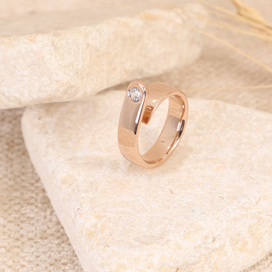 Rose Gold Minimalist Diamond Wrap Ring