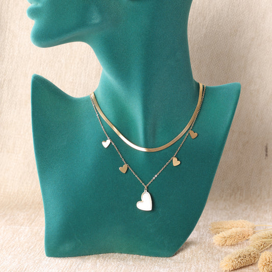 Dangling Hearts" Necklace