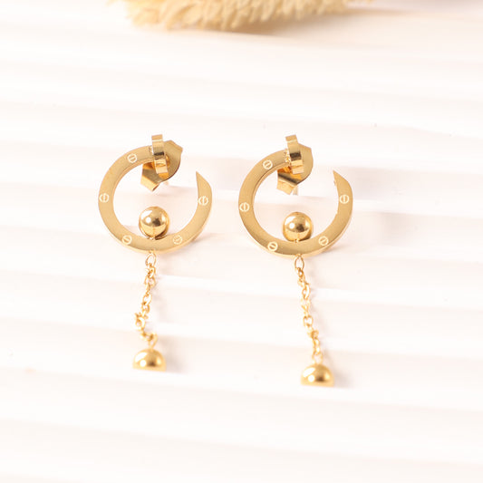 Golden Dangle Cartier Earrings