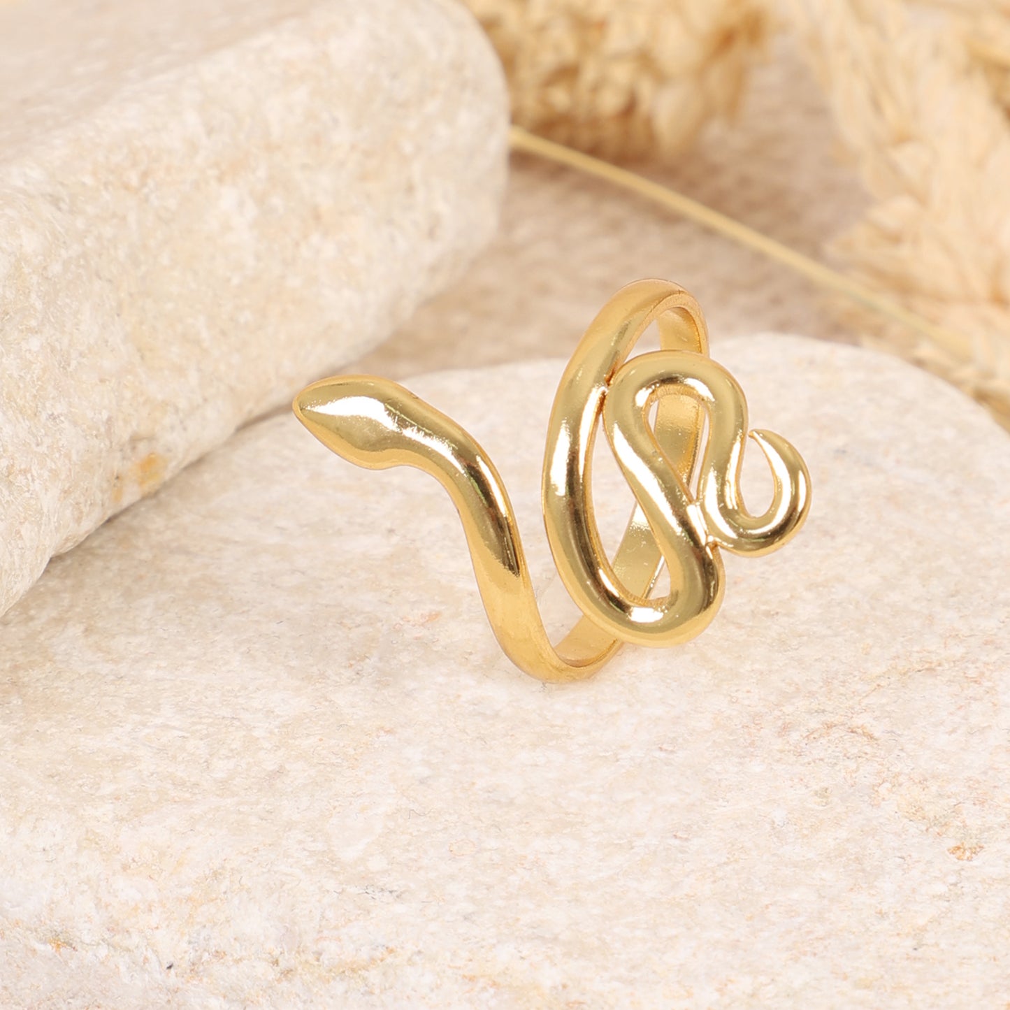 Smooth Gold Coiled Serpent Ring