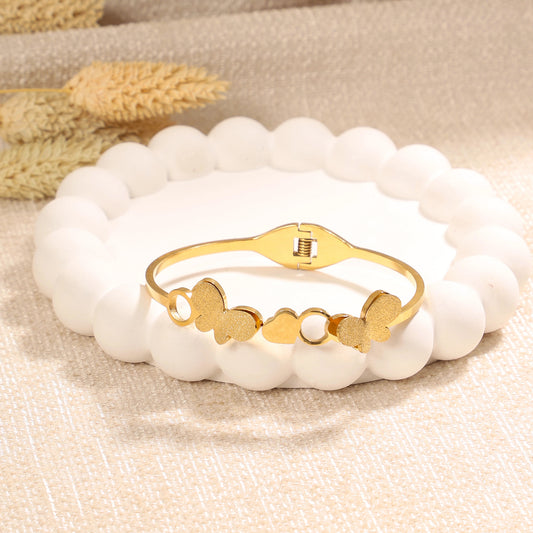 Golden Butterfly Bangle Bracelet