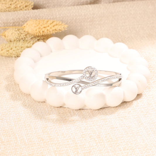 Silver Louis Vuitton Bangle Bracelet