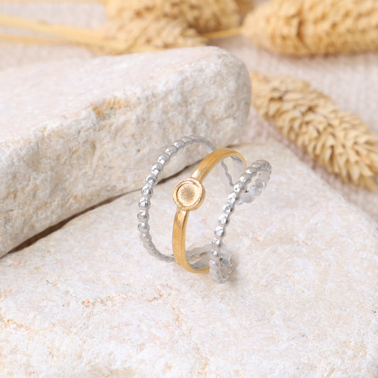 Golden and Silver Wrapped Elegance Ring