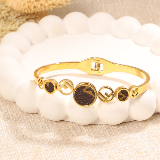 Golden Fendi Bangle Bracelet