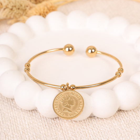 Golden "Cuban Chain" Bangle Bracelet