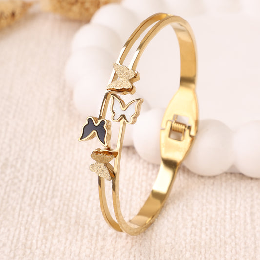 Golden Butterfly Bangle Bracelet