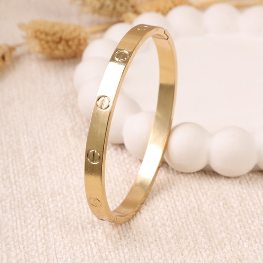 Golden "Roman Numerals" Bangle Bracelet