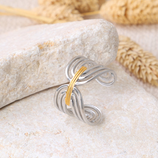 Golden and Silver "Spiral" Ring