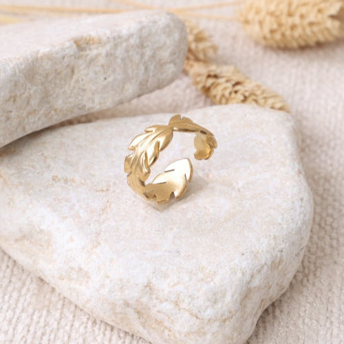 Golden "Wave" Wrap Ring