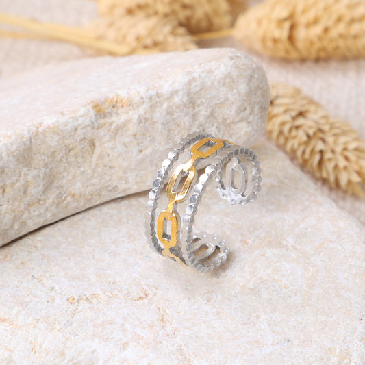 Golden and Silver Wrapped Elegance Ring