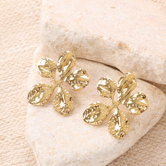 Golden "Woven Feather" Earrings
