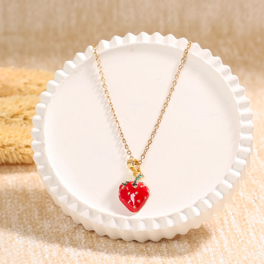 Golden Strawberry Necklace