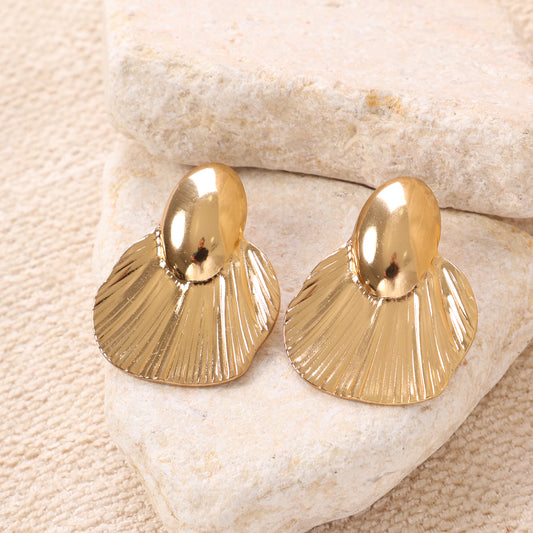 Golden Engraved "Love" Earrings