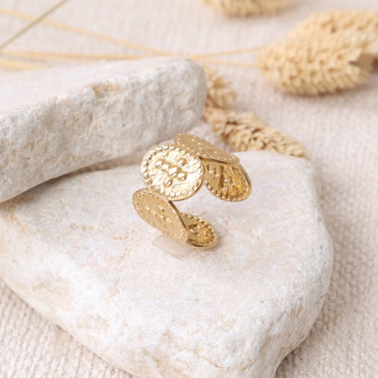 Golden "Coin" Wrap Ring