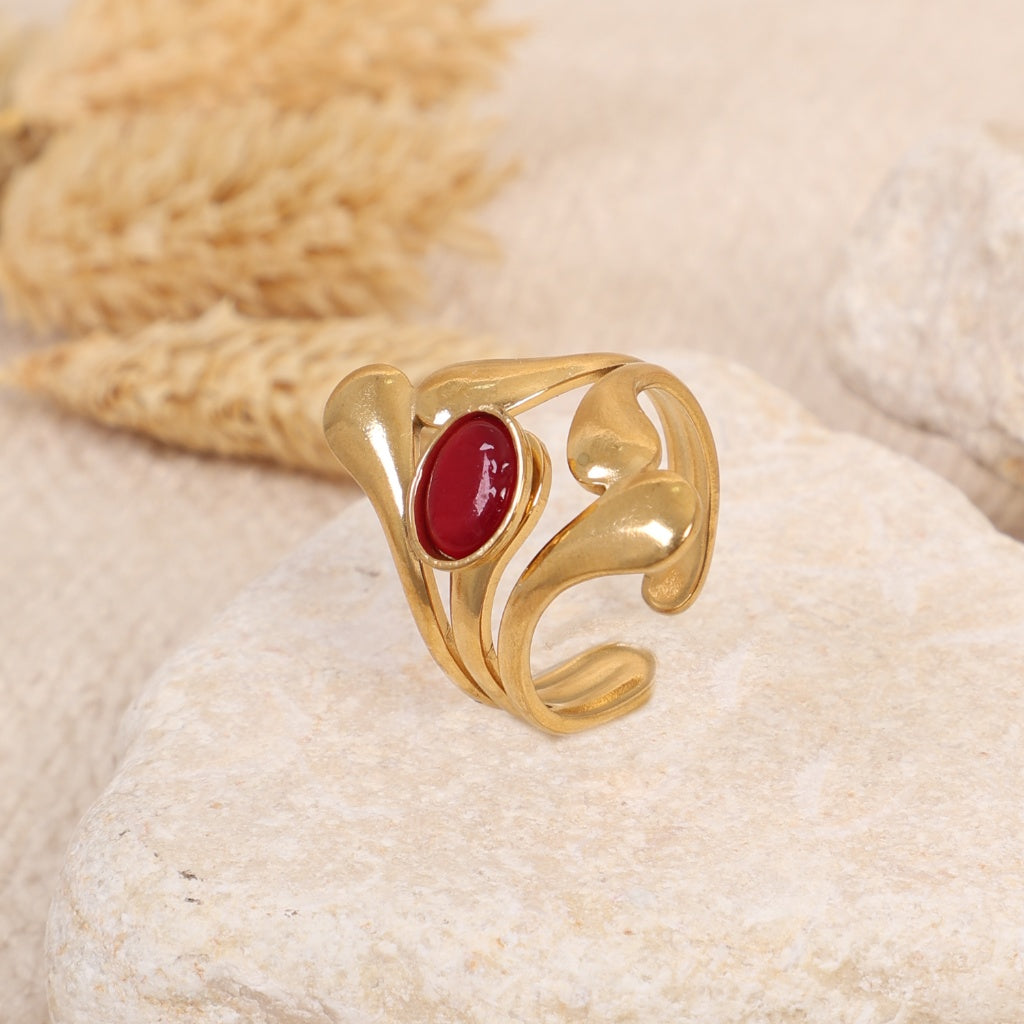 Golden "Clover Flower" Ring