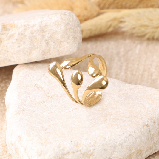 Golden Waterdrop Ring