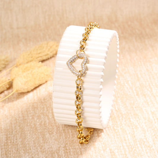 Golden Paved Heart Bracelet