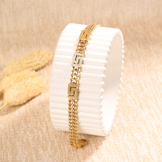 Golden Double Versace Bangle Bracelet
