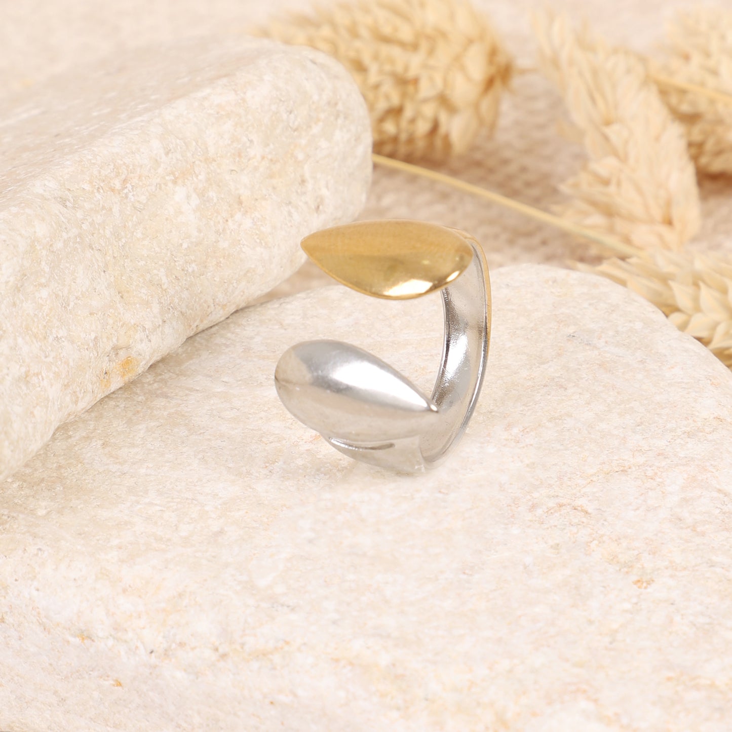 Two-Tone Minimalist Open Ring (Silver & Gold)