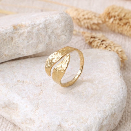 Golden Intertwined Floral Ring