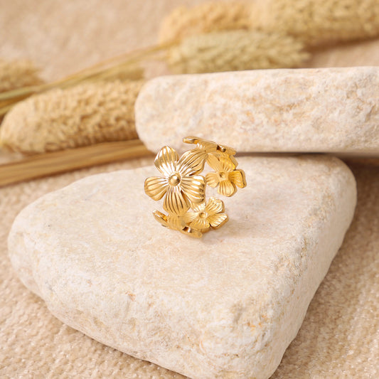 Golden Floral Ring