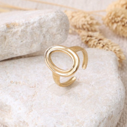 Golden Double Lined Ring