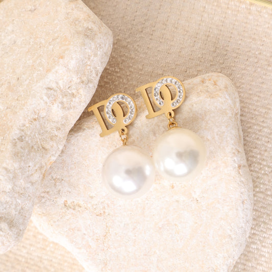 "Dior" Pearl Earrings