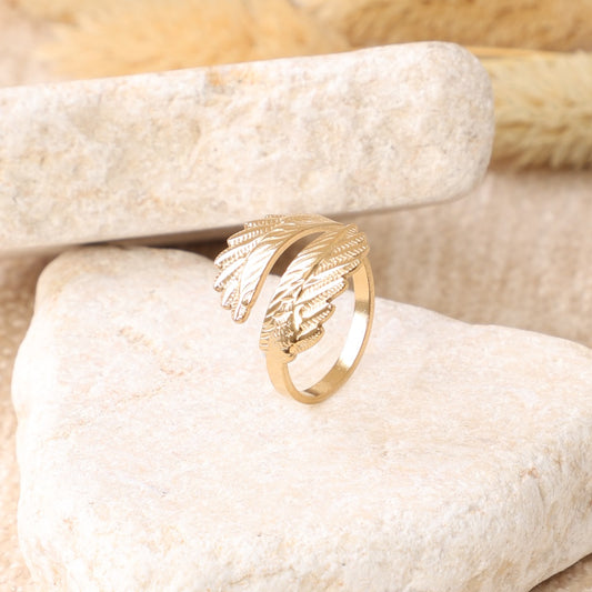 Golden Feather Ring