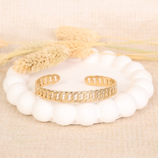 Golden "Cuban Chain" Bangle Bracelet