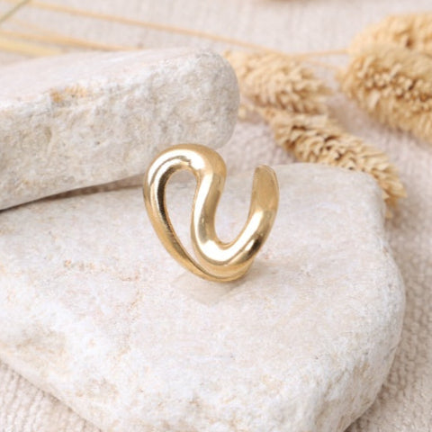 Golden Double Lined Ring