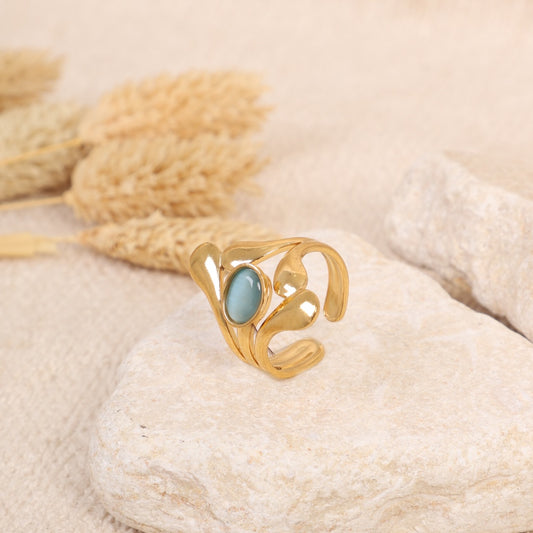Golden "Clover Flower" Ring