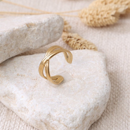Golden Scratched Ring