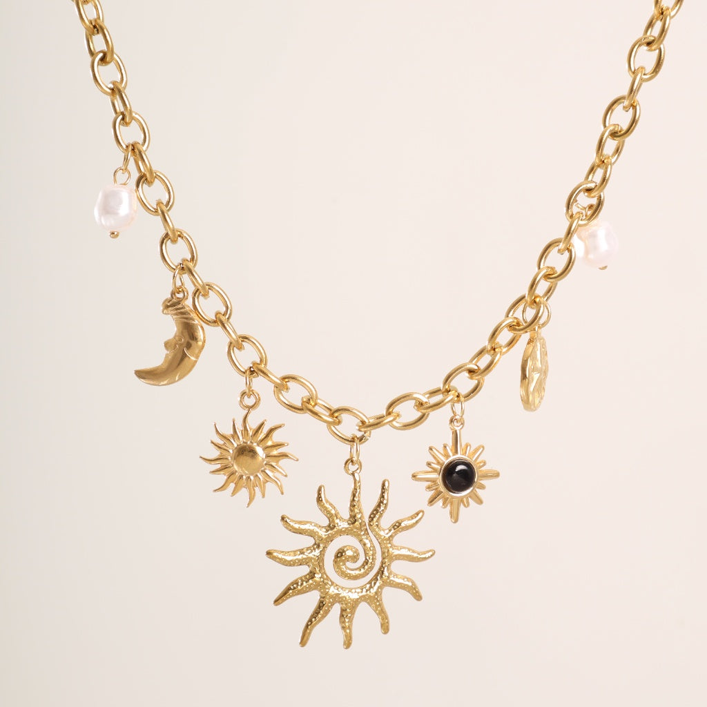 Golden "Cosmic Charm" Necklace