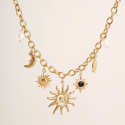 Golden "Cosmic Charm" Necklace