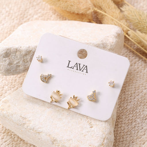 Charming Elegance" Golden Earring Set